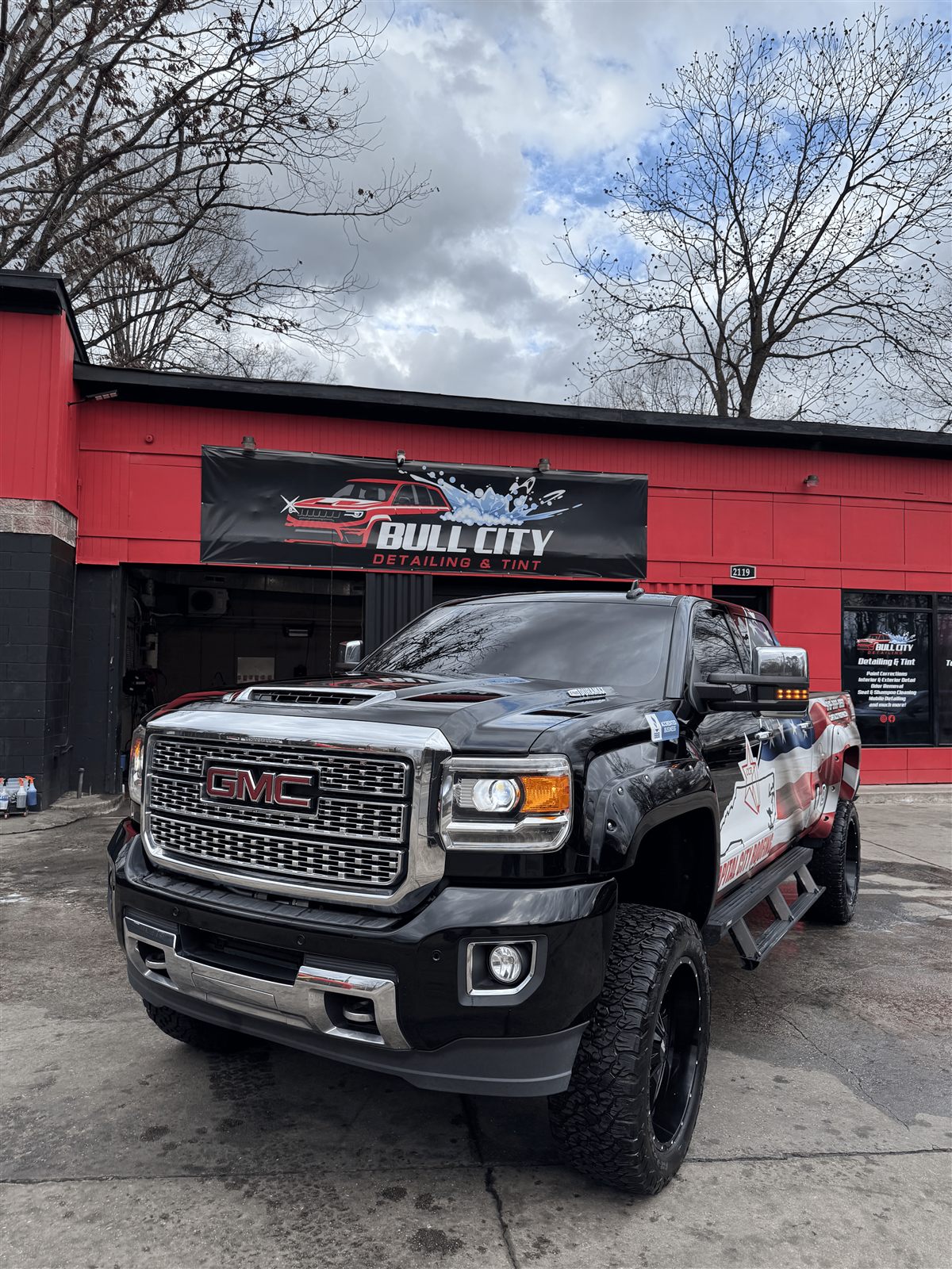GMC truck detailed at the Bullcity Detailing & Tint shop in Durham NC